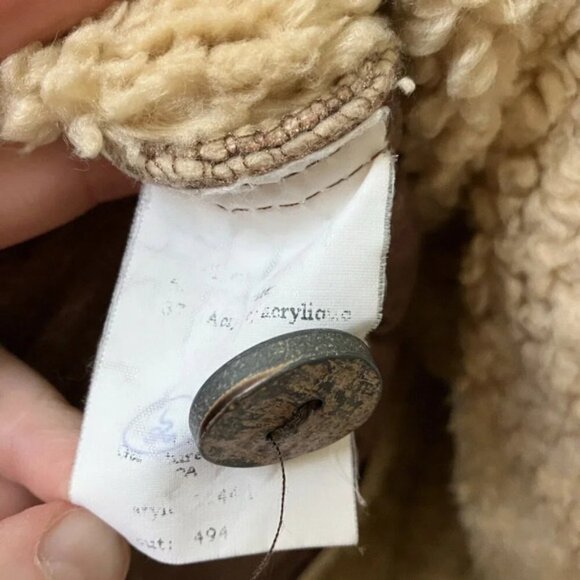 Vintage Tsunami Vest Faux Suede Sherpa Lined Brown Tan Womens Large - Picture 4 of 4